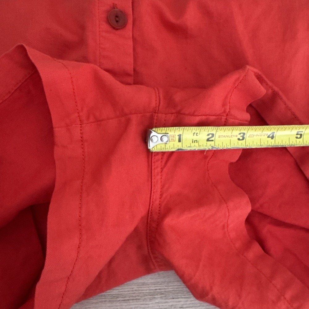 Outerknown S.E.A. Suit Shortall Utility Romper Coral Red Cotton Linen - S - Picture 7 of 9